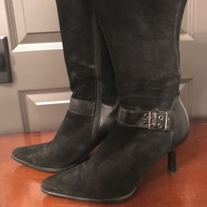 Franco Sarto Black Suede Tall Boots